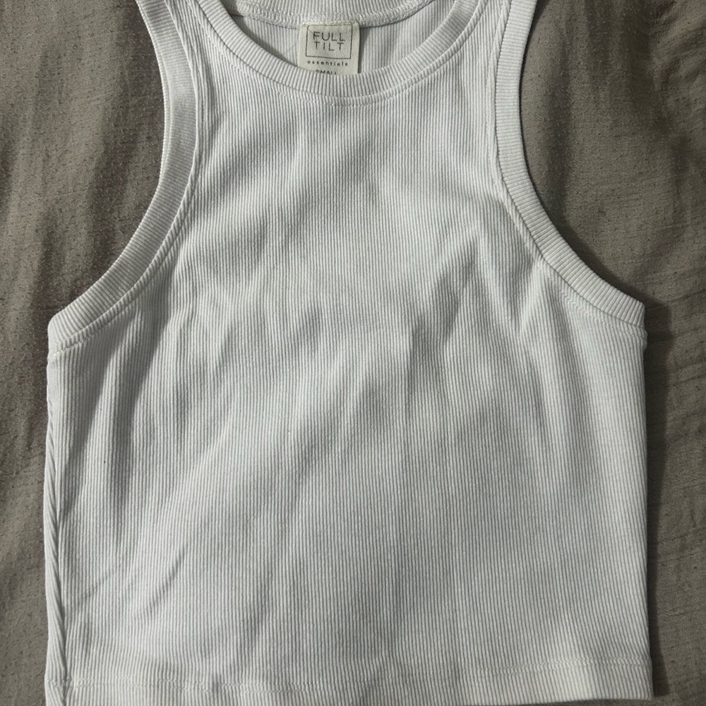 Full Tilt White Ribbed Tank Top
